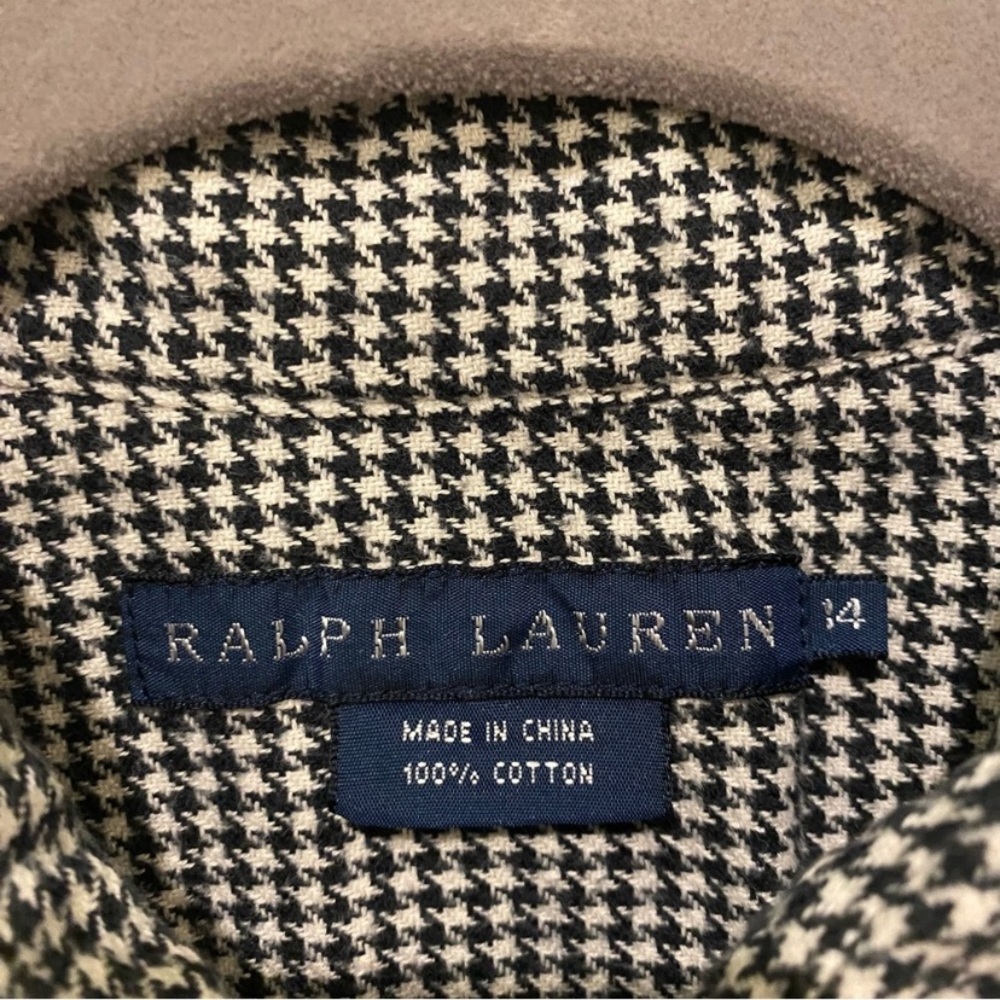 Polo Ralph Lauren Houndstooth long sleeve 100percent cotton shirt -